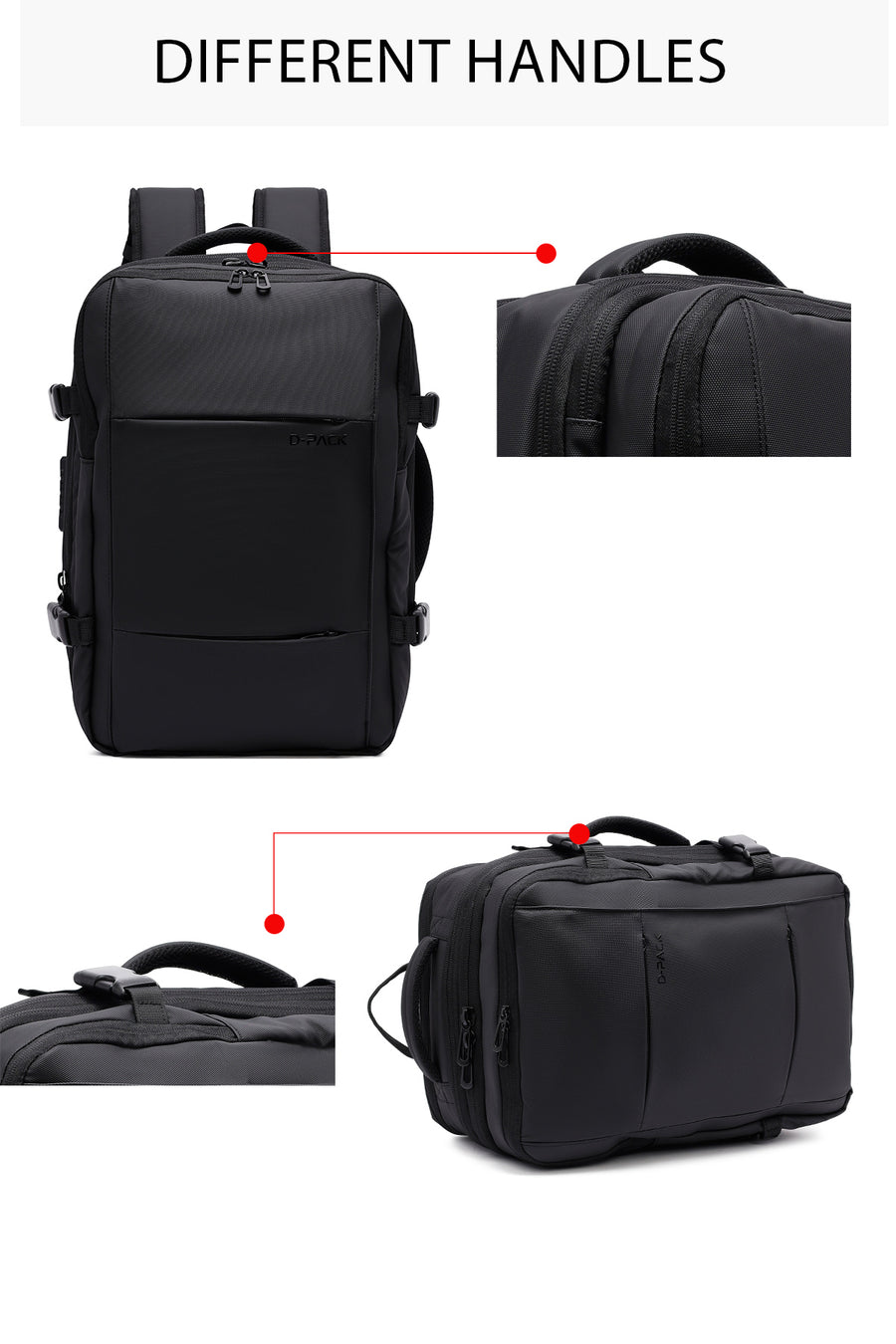 D-Pack Unisex Siyah Kumaş Sırt Çantası