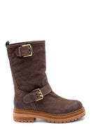 Women's Nubuck Buckle Detailed Boots | Derimod