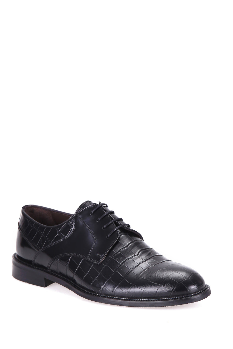 Crocodile Patterned Men's Leather Shoes
