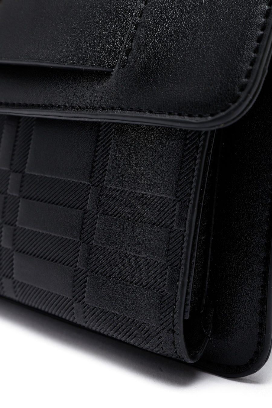 Woman Black Long-Strap Printed Crossbody Bag