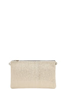 Women's Gold Long Chain Strap Straw Clutch Bag | Derimod