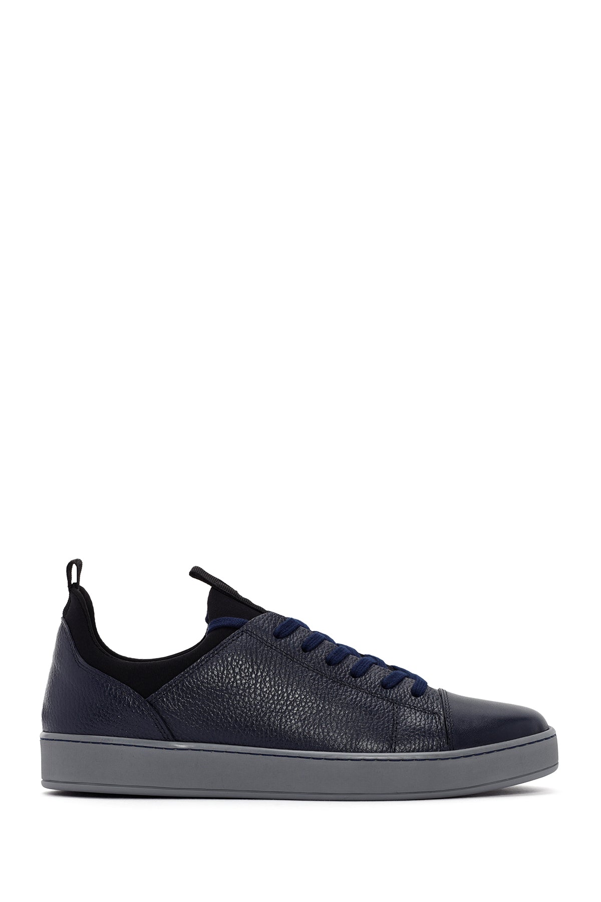 Men's Navy Blue Leather Sneaker 23WFD6302FT | Derimod