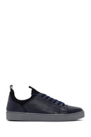 Men's Navy Blue Leather Sneaker | Derimod