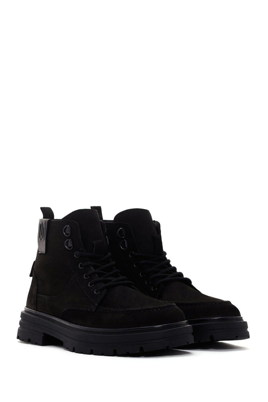 Men's Black Casual Nubuck Leather Boots