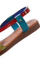 Kadın Çok Renkli Deri Düz Bodrum Sandalet | Derimod