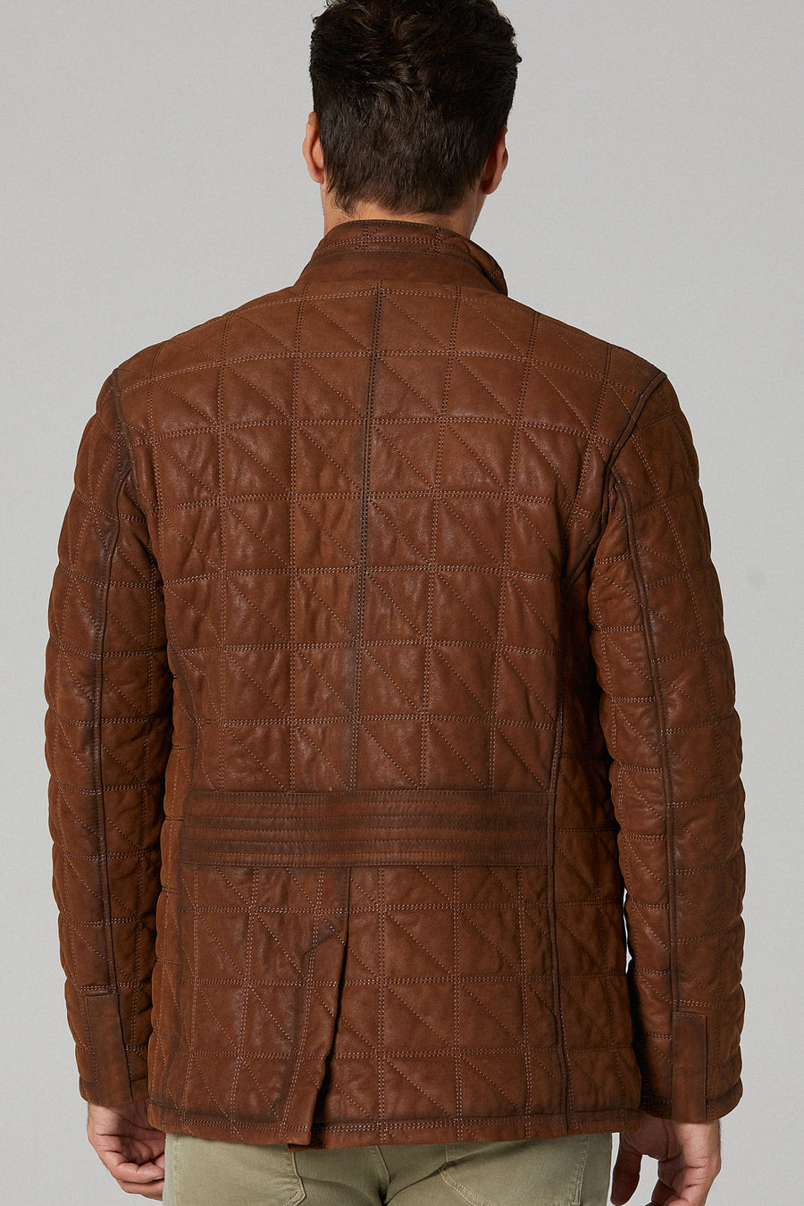 Lukaku Men's Cognac Leather Coat