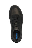 Geox Men's Black Spherica Lace-Up Leather Casual Sneaker | Derimod