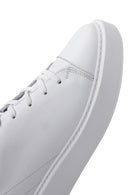 Men's White Leather Thick Soled Sneaker | Derimod