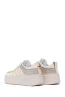 Women's Beige Leather Thick Soled Sneaker | Derimod