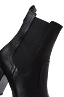Women's Black Leather Heeled Chelsea Boots | Derimod