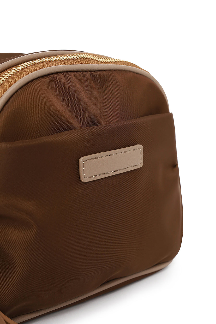Woman Brown Fabric Crossbody Bag