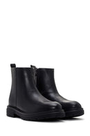 Men's Black Zippered Leather Casual Boots | Derimod