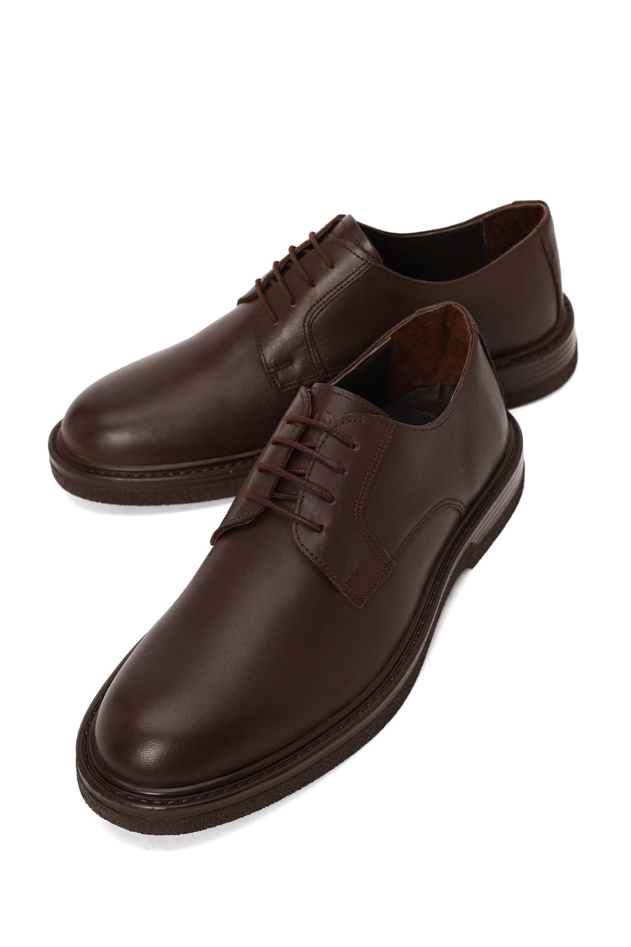Male Brown Lace-up Leather Casual Shoes