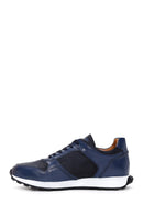 Men's Navy Blue Leather Sneaker | Derimod