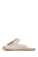 Women's Beige Stone Espadrille Slippers | Derimod