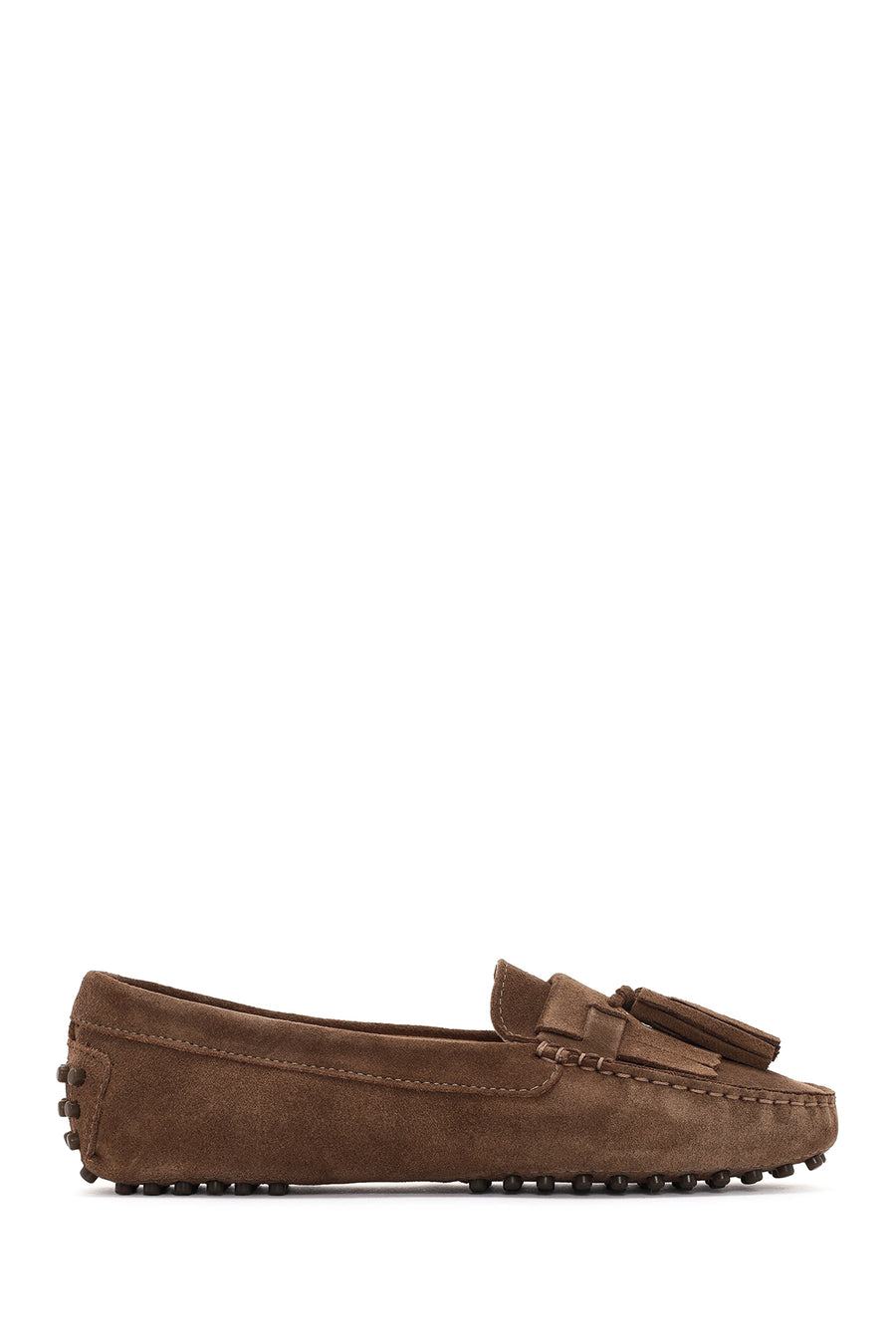 Women's Tan Tassel Suede Leather Loafer 26PFD290510 | Derimod