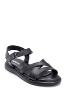 Women's Black Leather Sandals | Derimod