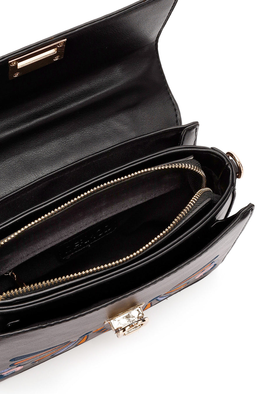 Women's Black Long Strap Printed Shoulder Bag