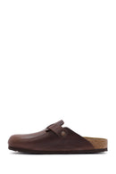 Birkenstock Men's Brown Boston Nubuck Leather Slippers | Derimod