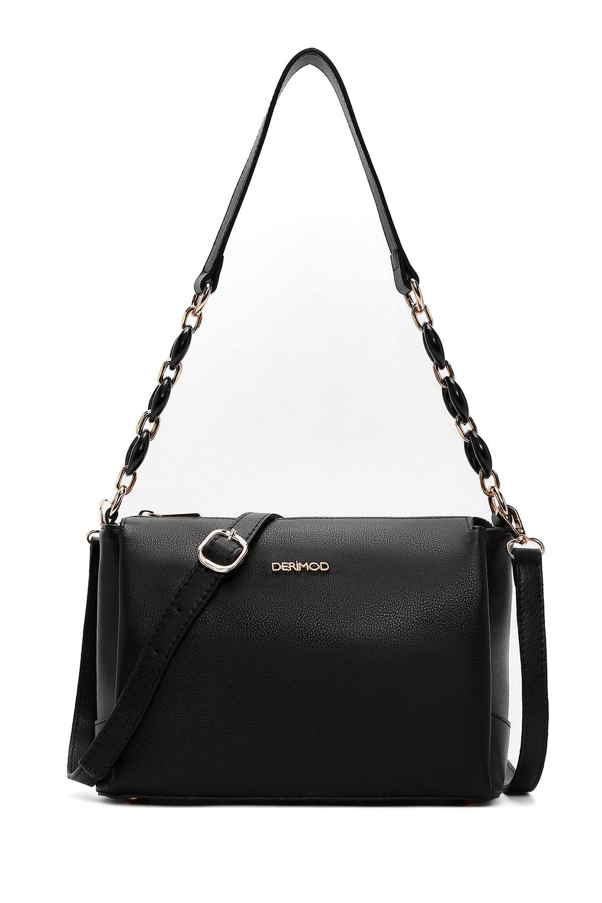 Women's Black Chain Strap Shoulder Bag 25ABD200518 | Derimod