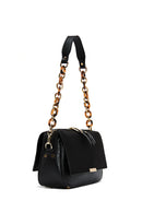 Women's Black Chain Strap Suede Crossbody Bag | Derimod