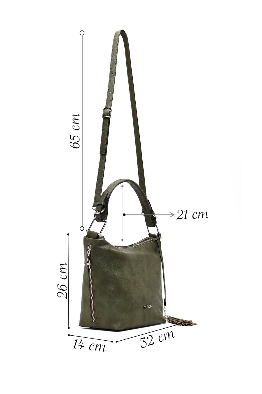 Women's Khaki Long Strap Shoulder Bag
