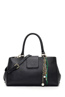 Kadın Siyah Uzun Askılı Charmlı Deri Kol Çantası | Derimod