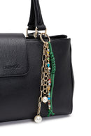 Kadın Siyah Uzun Askılı Charmlı Deri Kol Çantası | Derimod