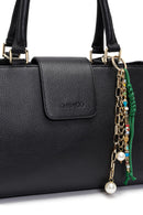 Kadın Siyah Uzun Askılı Charmlı Deri Kol Çantası | Derimod