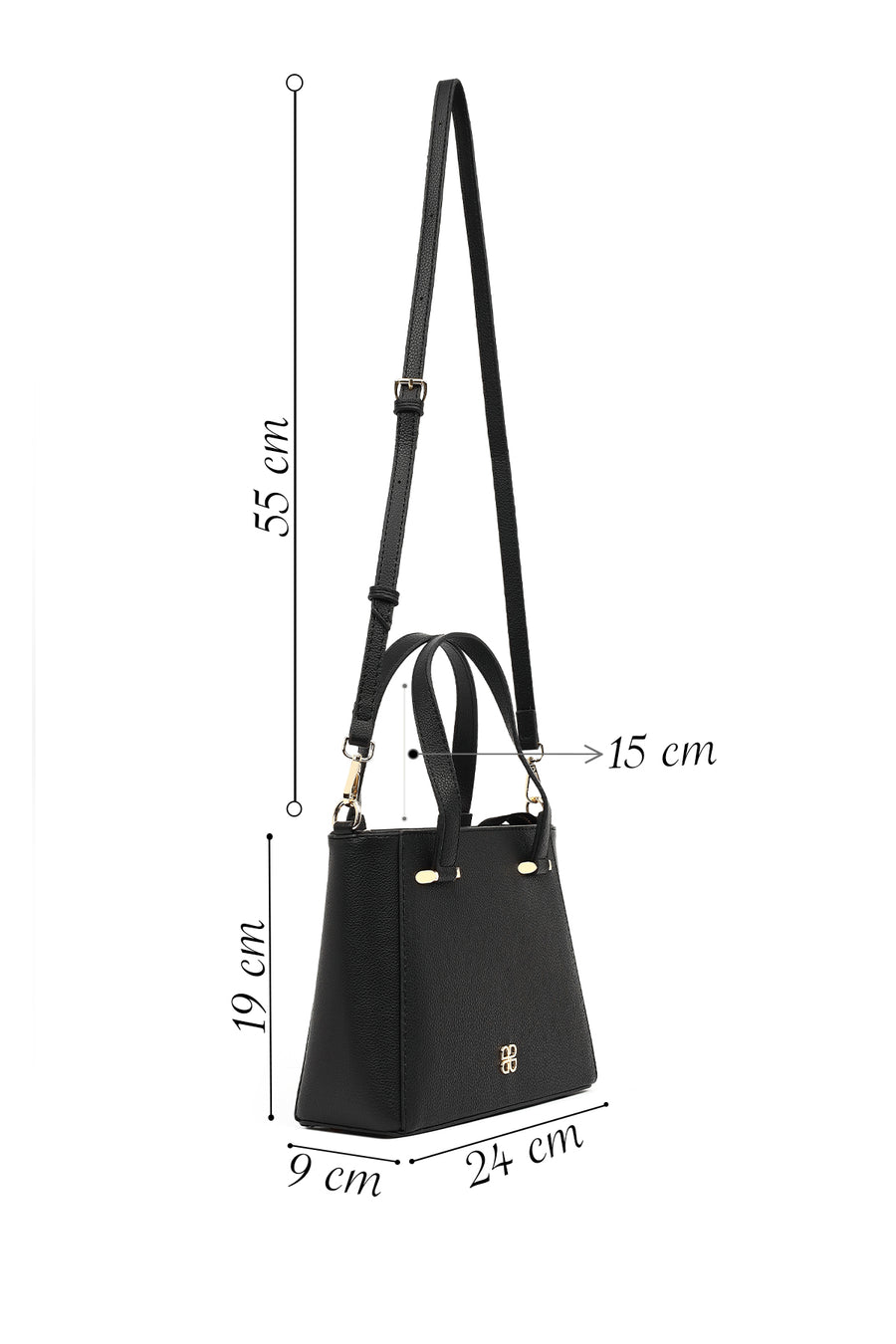 Women's Black Long Strap Shoulder Bag