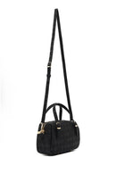 Kadın Siyah Uzun Askılı Baskılı Çapraz Çanta | Derimod