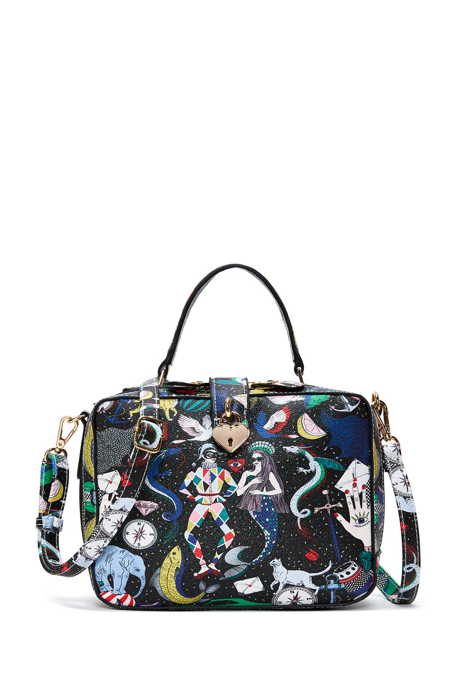 Woman Black Long Strap Printed Shoulder Bag 25ABD240226 | Derimod