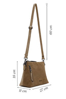 Woman Camel Long Strap Suede Crossbody Bag | Derimod