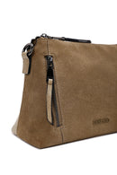 Woman Camel Long Strap Suede Crossbody Bag | Derimod