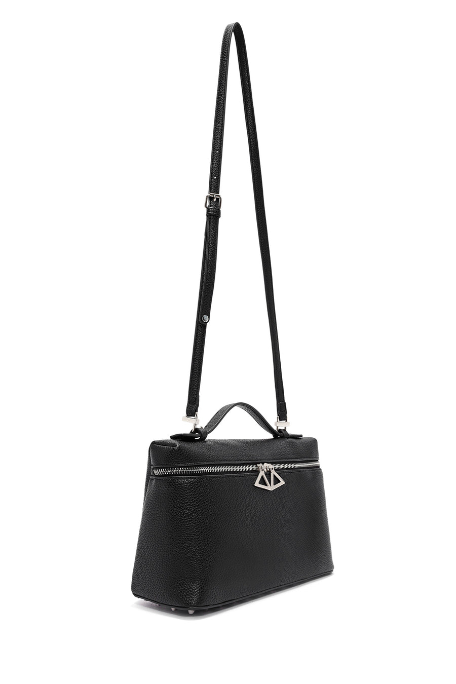 Woman Black Long Strap Mini Handbag