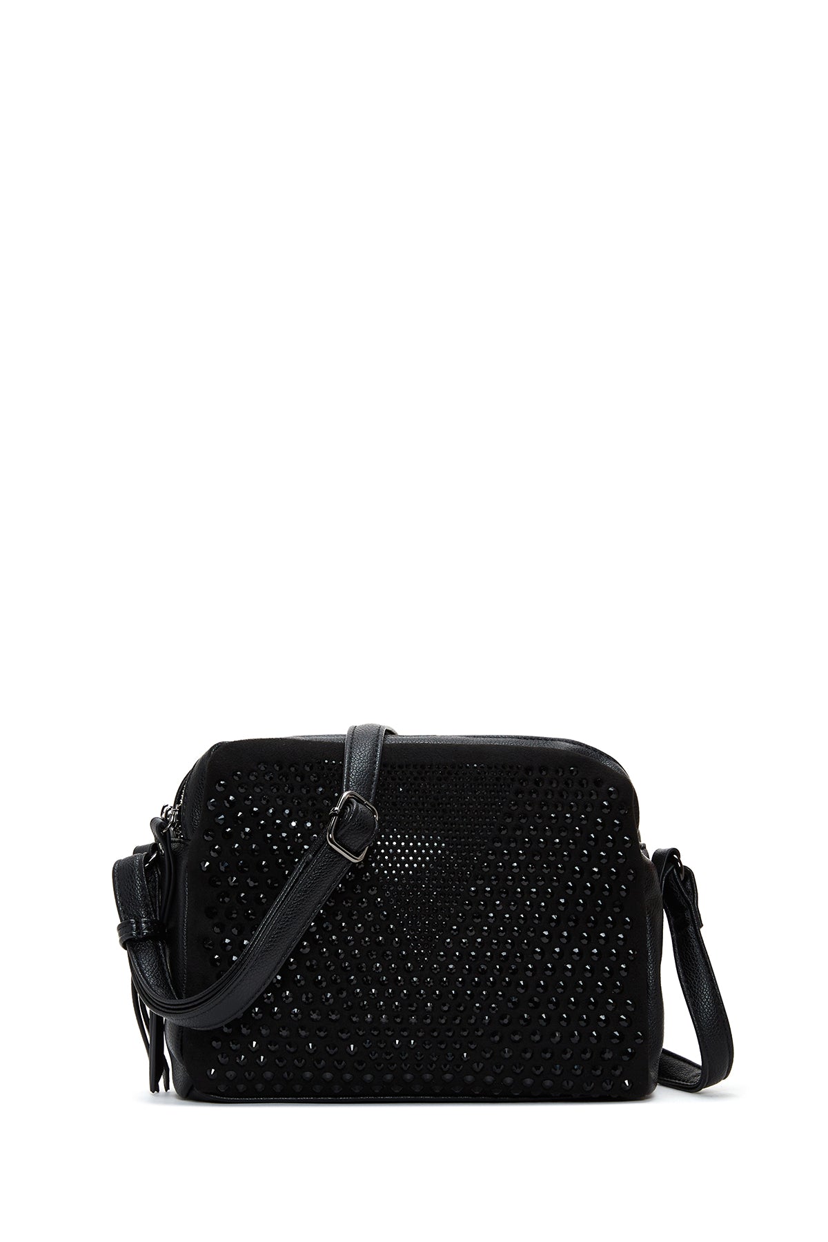 Woman Black Long Strap Stoned Crossbody Bag 25ABD240814 | Derimod