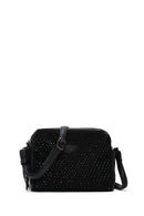 Woman Black Long Strap Stoned Crossbody Bag | Derimod