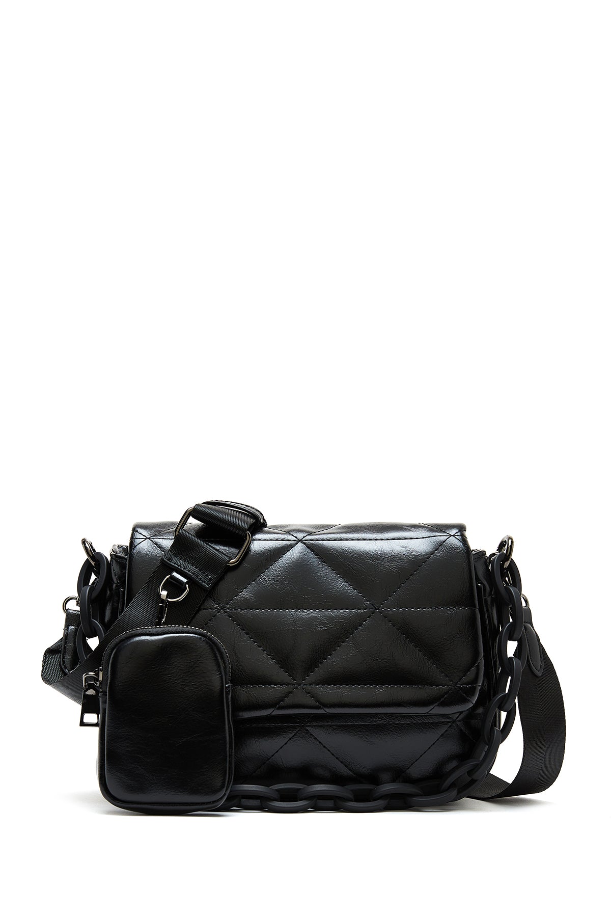 Women's Black Long Strapped Quilted Crossbody Bag 25ABD2414KP | Derimod