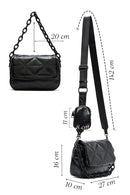 Women's Black Long Strapped Quilted Crossbody Bag | Derimod