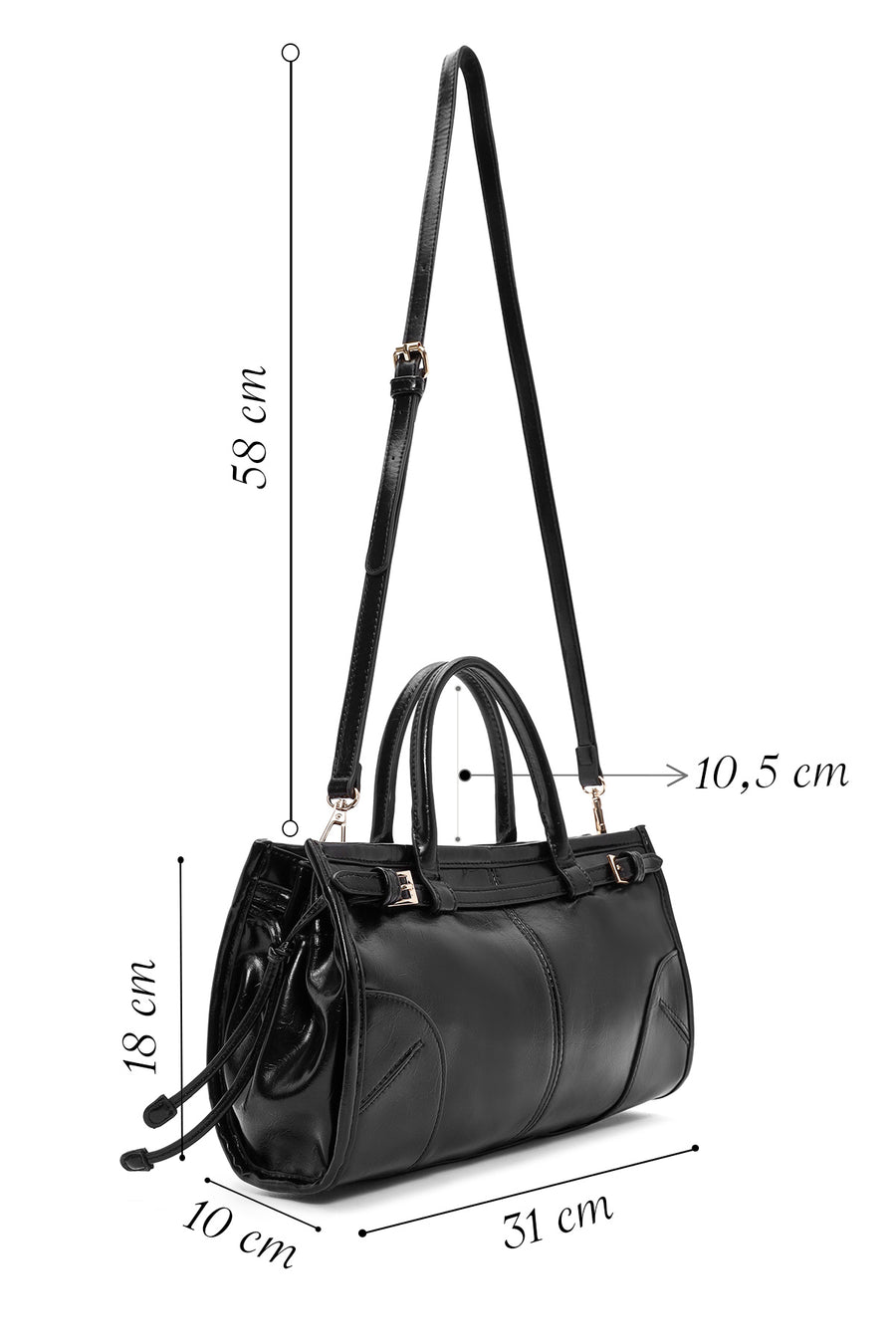 Women's Black Long Strap Shoulder Bag