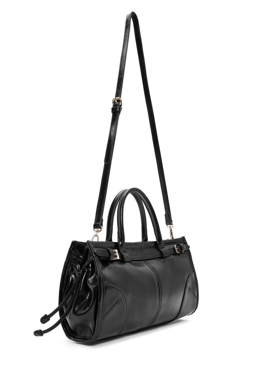 Women's Black Long Strap Shoulder Bag