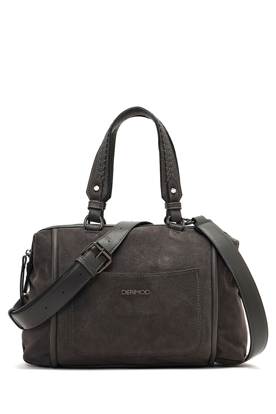 Women's Gray Long Strap Suede Shoulder Bag 25ABD242610 | Derimod