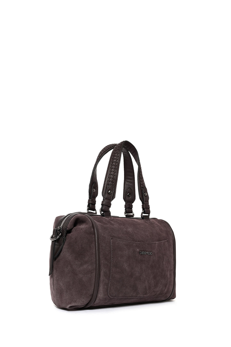 Women's Brown Long Strap Suede Shoulder Bag