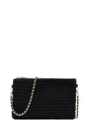Woman Black Long Chain Strap Printed Clutch Bag | Derimod