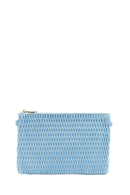 Woman Blue Long Chain Strap Printed Clutch Bag | Derimod