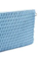 Woman Blue Long Chain Strap Printed Clutch Bag | Derimod