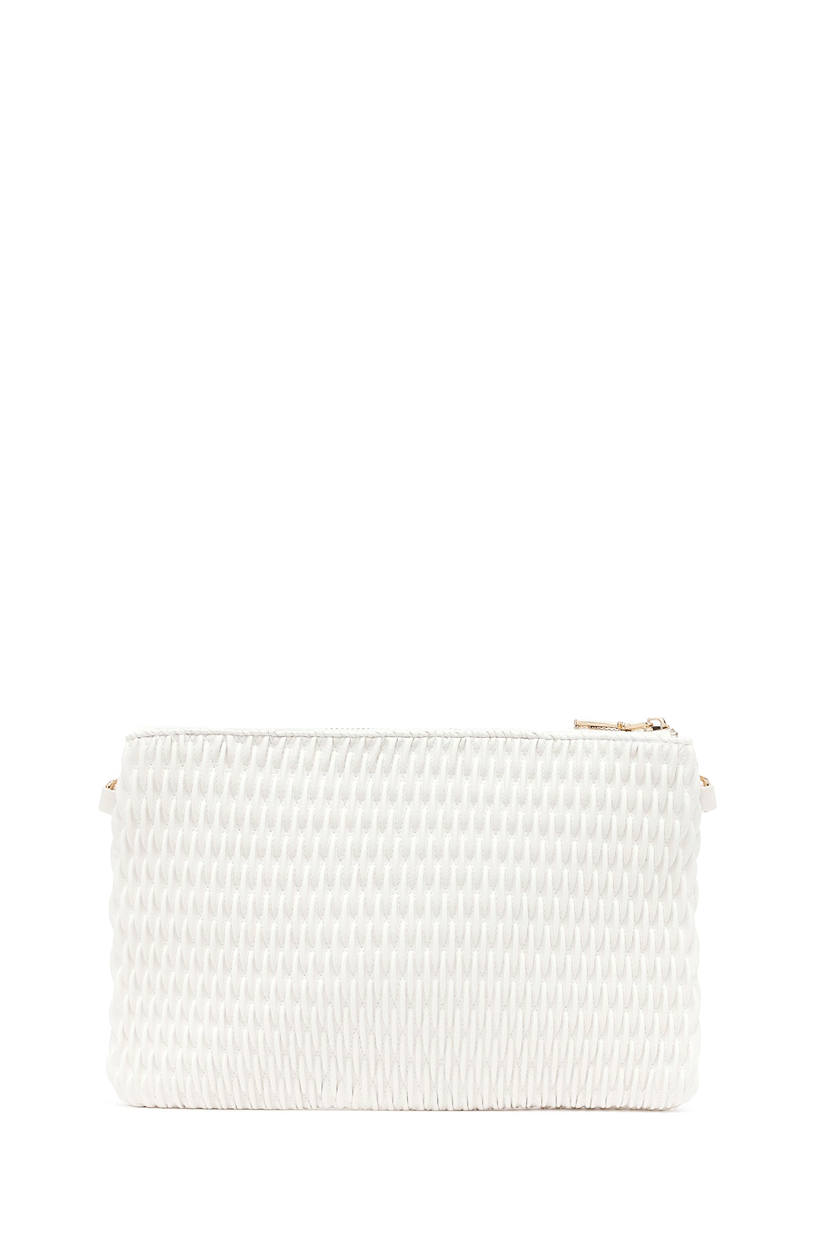 Kadın Krem Uzun Zincir Askılı Baskılı Portföy Çanta