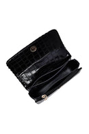 Woman Black Long Strap Printed Crossbody Bag | Derimod