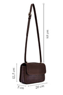 Kadın Kahverengi Uzun Askılı Baskılı Çapraz Çanta | Derimod