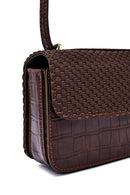 Kadın Kahverengi Uzun Askılı Baskılı Çapraz Çanta | Derimod